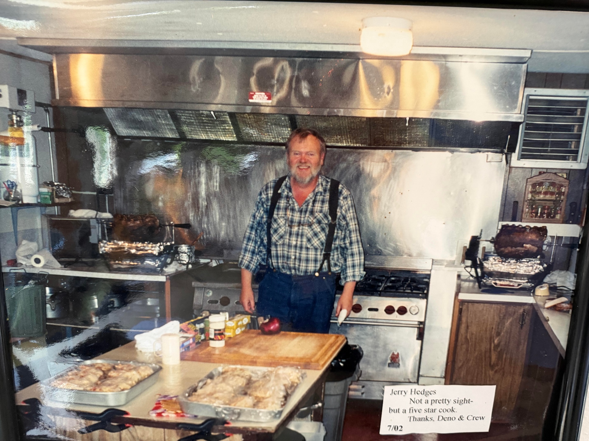 Jerry Hedges in the lodge kitchen, 2002